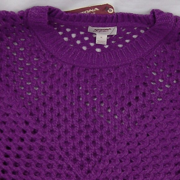 Arizona Jean Co. Mesh-Stitch Purple Sweater - Picture 2 of 4